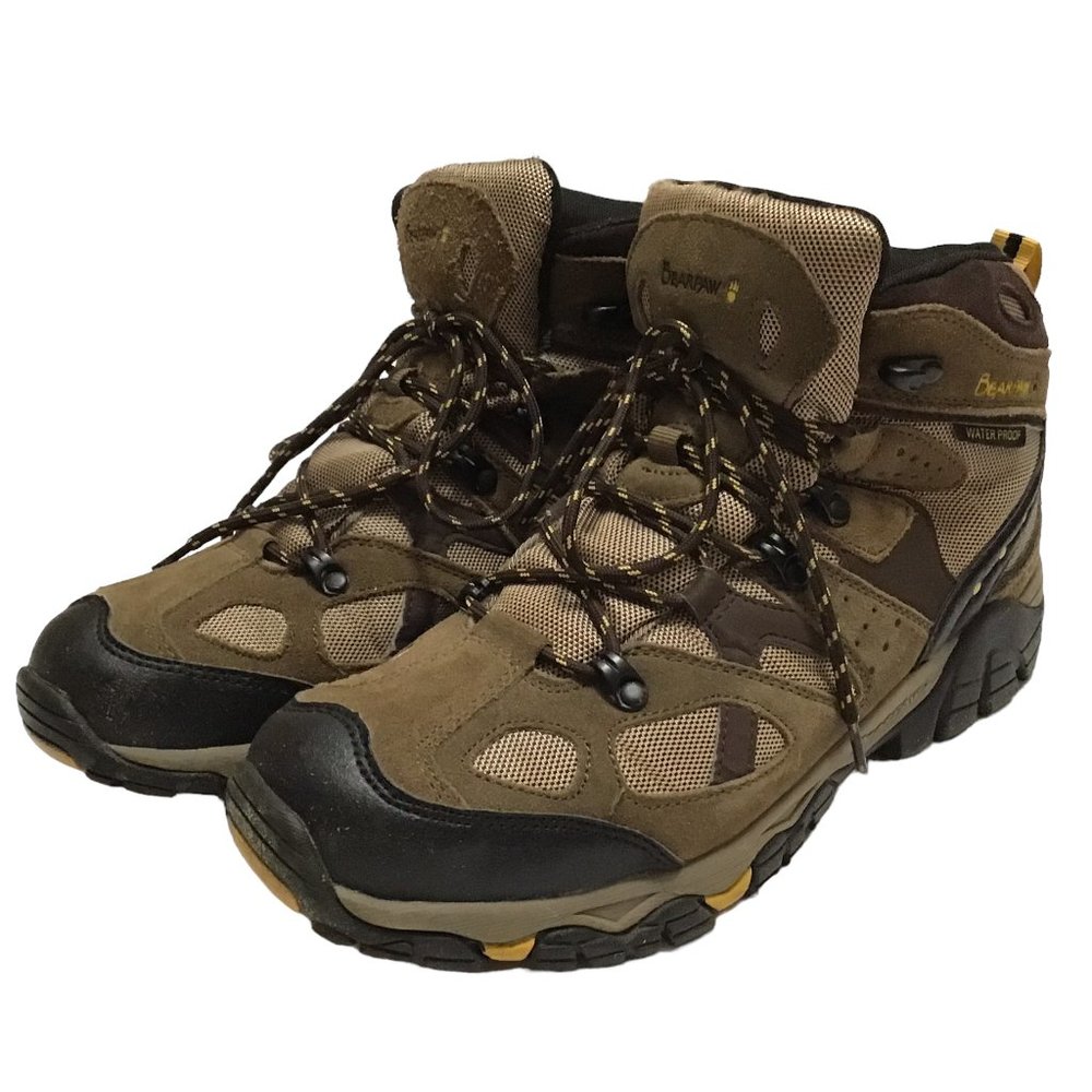 Bearpaw Brock Mens Sz 10 Waterproof Hiking Boots Brown Shoes Leather Suede